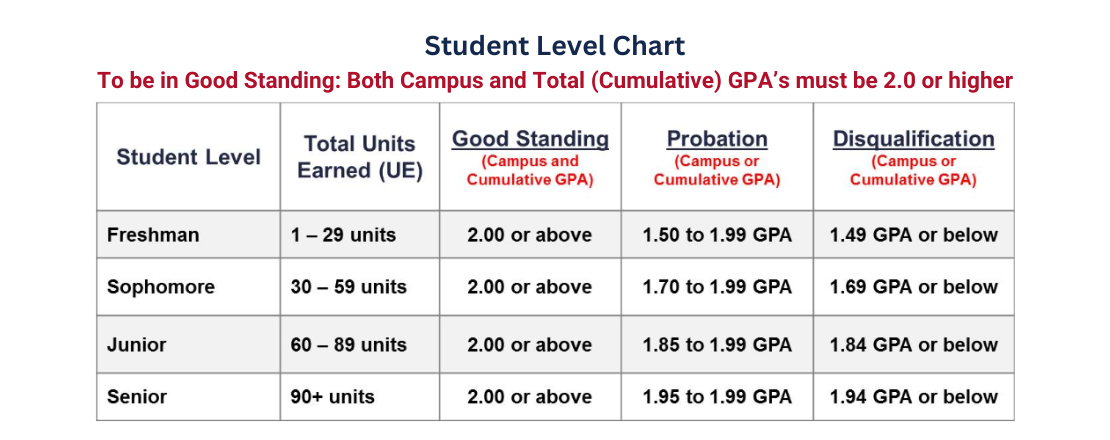 Student level chart 