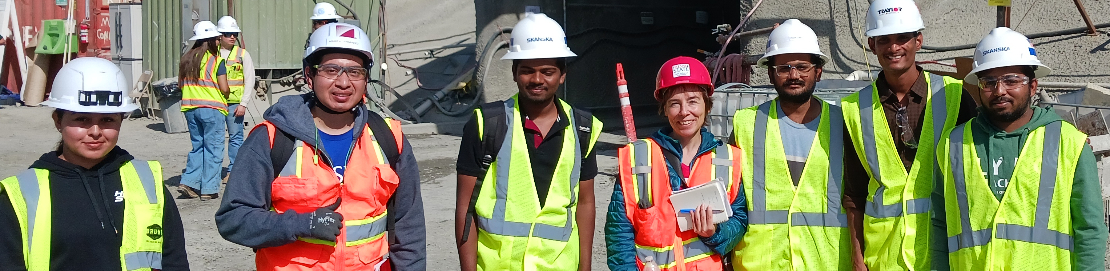 Construction management students with Dr. Calahorra-Jimenez