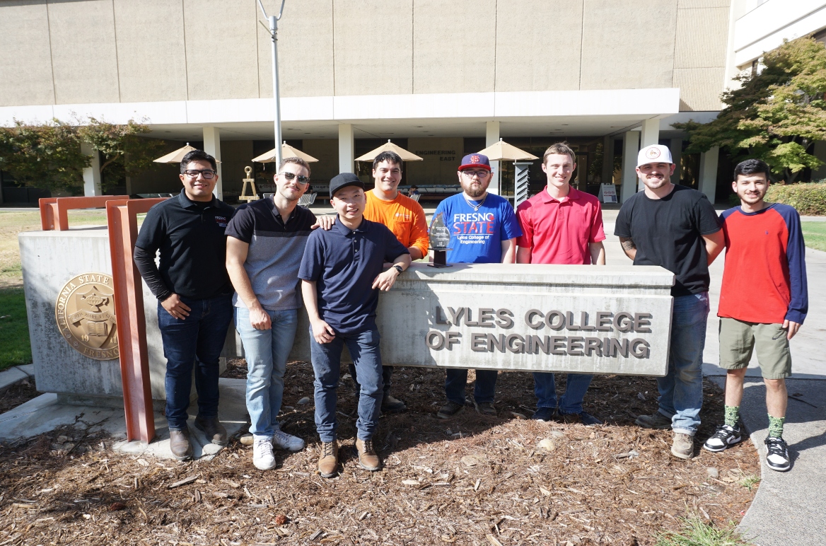 Students from the Bluebeam User Group pose outside of Engineering East