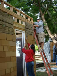 Construction Management Students working on EcoVillage Project