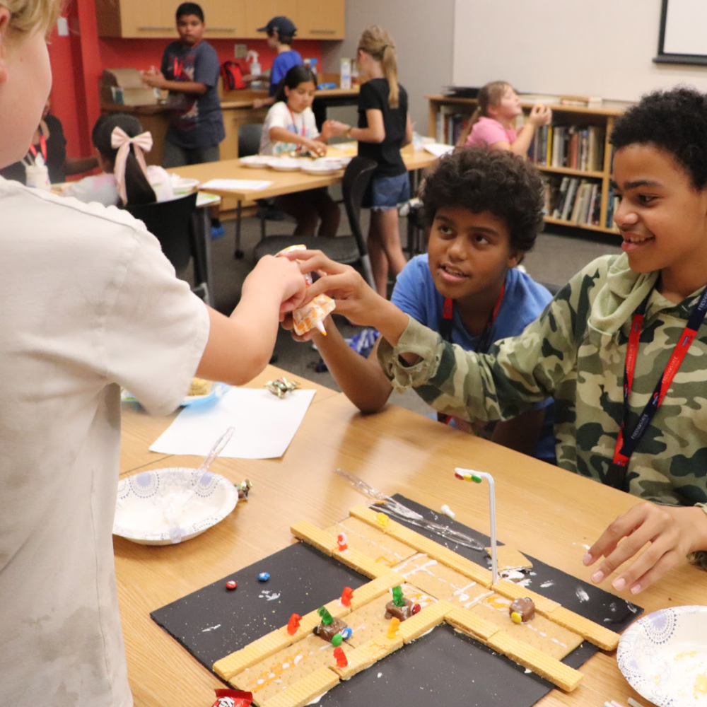 group making a simulated intersection