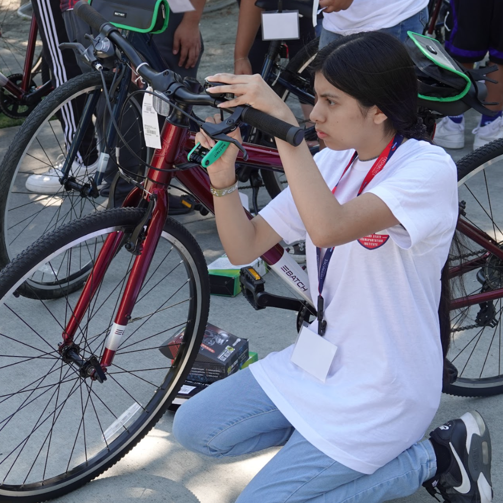 fixing a bike