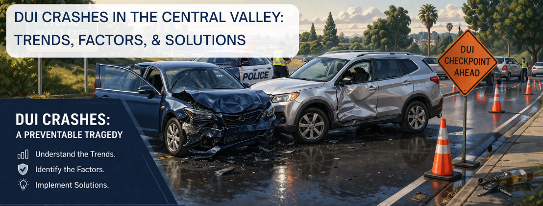 DUI Project Banner explaining that by understanding trends and factors you can create solutions and prevent DUI Fatal Crashes